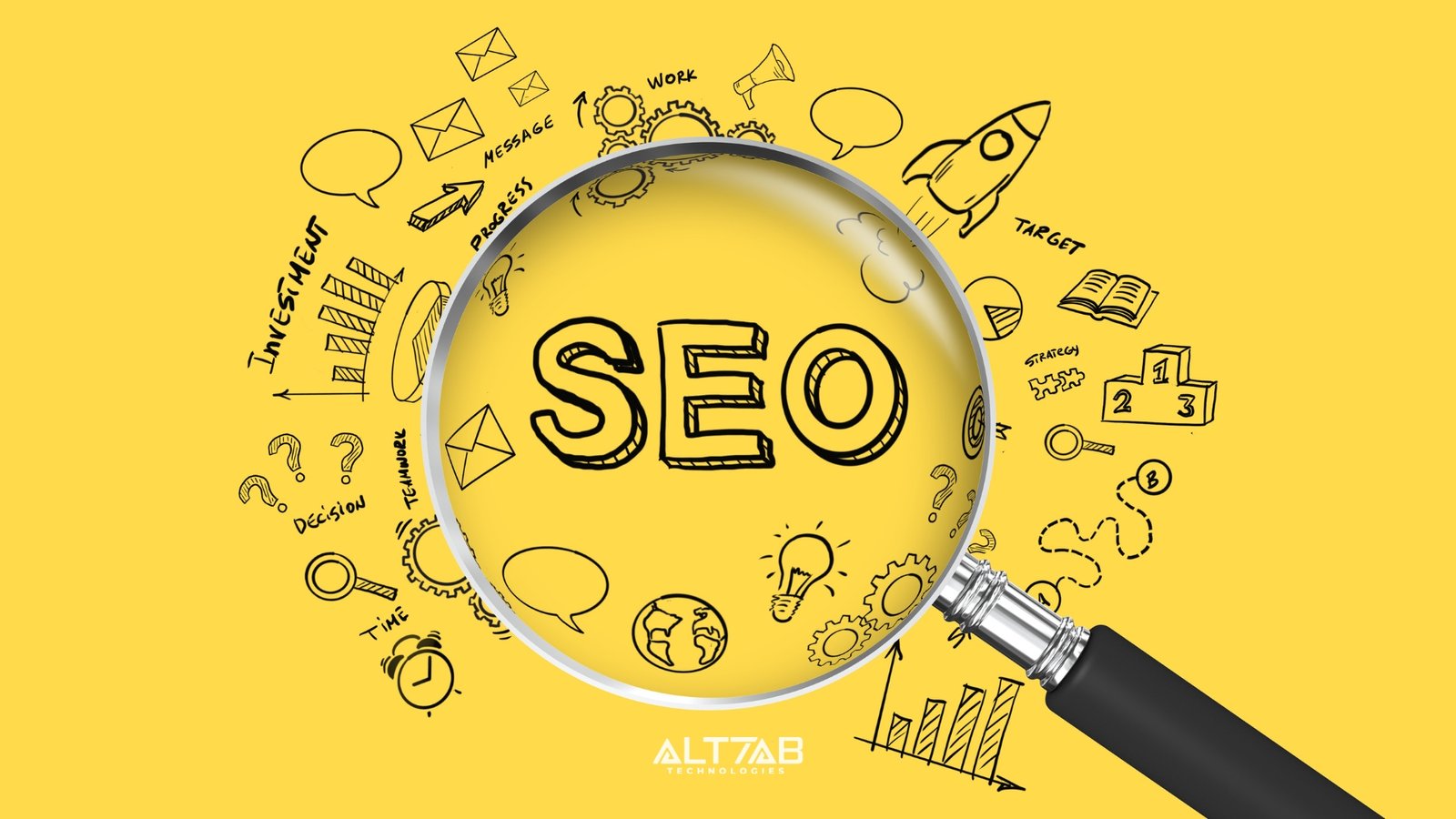 Illustration of advanced SEO tactics including optimizing for featured snippets, implementing schema markup, leveraging topic clusters, utilizing internal linking, and optimizing for Core Web Vitals.